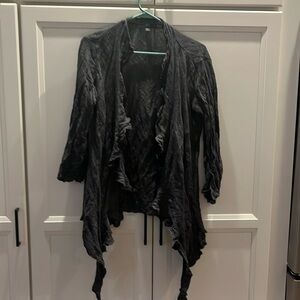 EILEEN FISHER | crinkle cascading cardigan, size medium